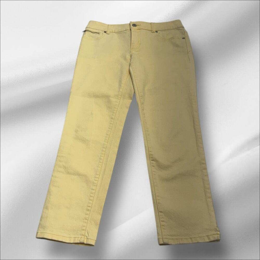 CHICO’S Women’s 4 Pale Yellow Cropped Jeans
